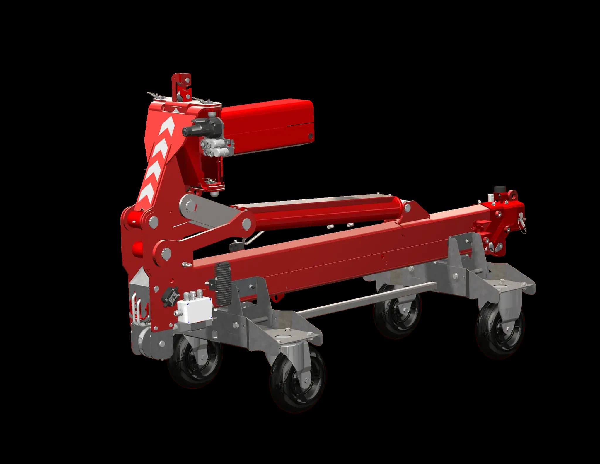 Ingeschoven jib transporter